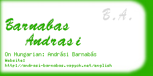 barnabas andrasi business card