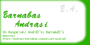 barnabas andrasi business card